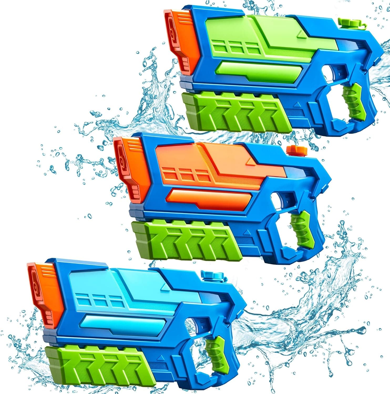 JOYIN 3 Pack Water Gun for Kids, Water Squirt Gun High Capacity Super Water Soaker Blaster, Swimming Pool Beach Water Fighting Toy