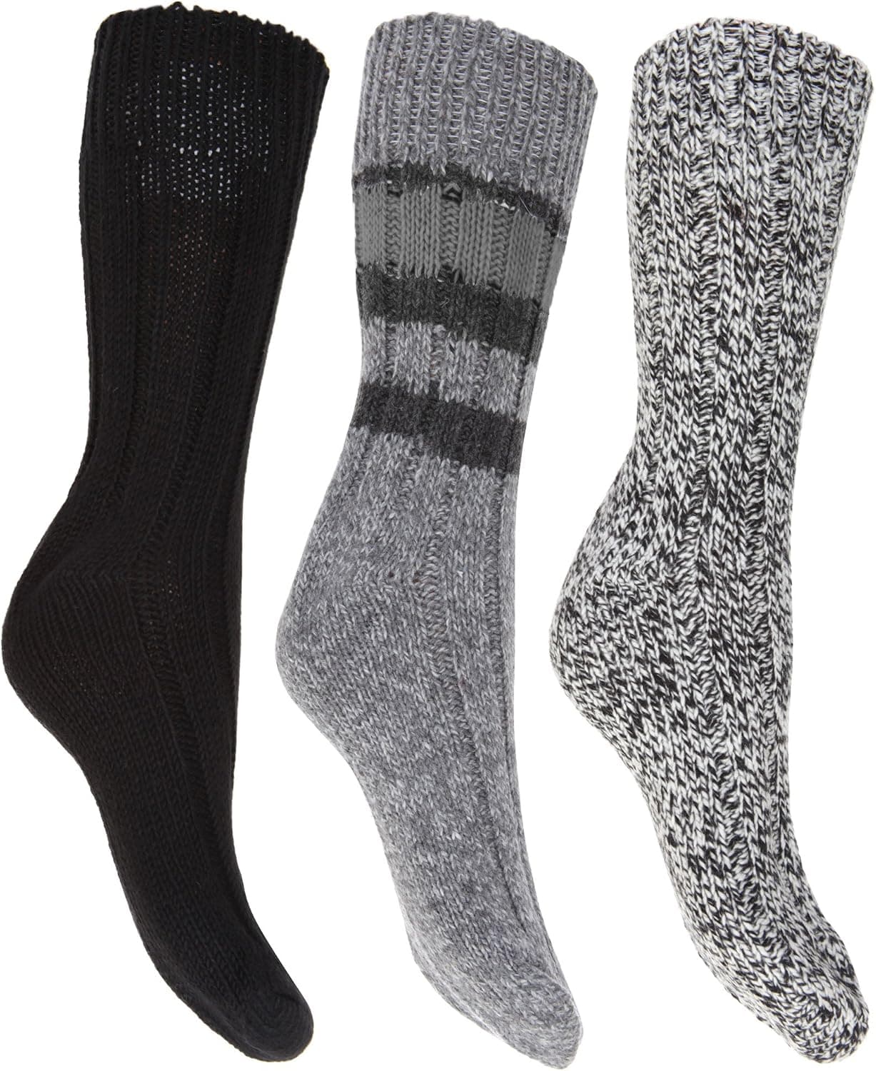 FLOSO Ladies/Womens Thermal Thick Chunky Wool Blended Socks (Pack Of 3)
