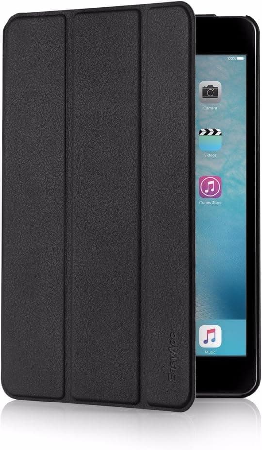 iPad Mini 4 Case, EasyAcc Ultra Slim Cover Smart Leather Case for New iPad Mini 4 (Top Premium PU Leather, Folded Cover Design, Black)