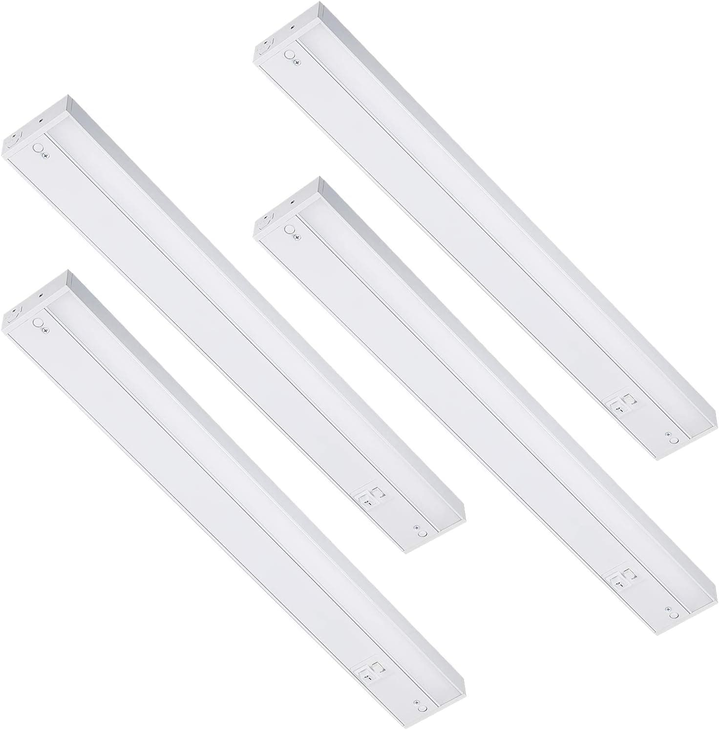 TORCHSTAR 22 Inch LED Under Cabinet Lighting, 3000K/4000K/5000K Dimmable, Linkable On/Off Switch Under Counter Lights, ETL & Energy Star Listed Light Fixture for Kitchen, Pack of 4