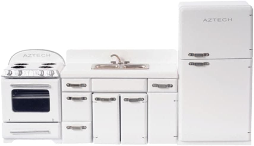 Melody Jane Town Square Miniatures 1950 Appliance Kitchen Set - White