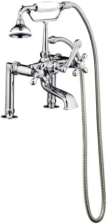 Clawfoot Tub Filler – Elephant Spout, Hand Held Shower, 6″ Elbow Mounts