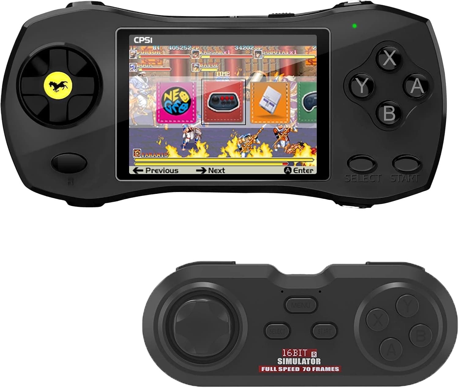 Handheld Game Console Built-in 5000 Retro Games - 3 Inch IPS Portable Video Game Player 10 Emulators Electronic Gaming System Support 2 Players & AV Output, Best Gift for Kids Adults -Black