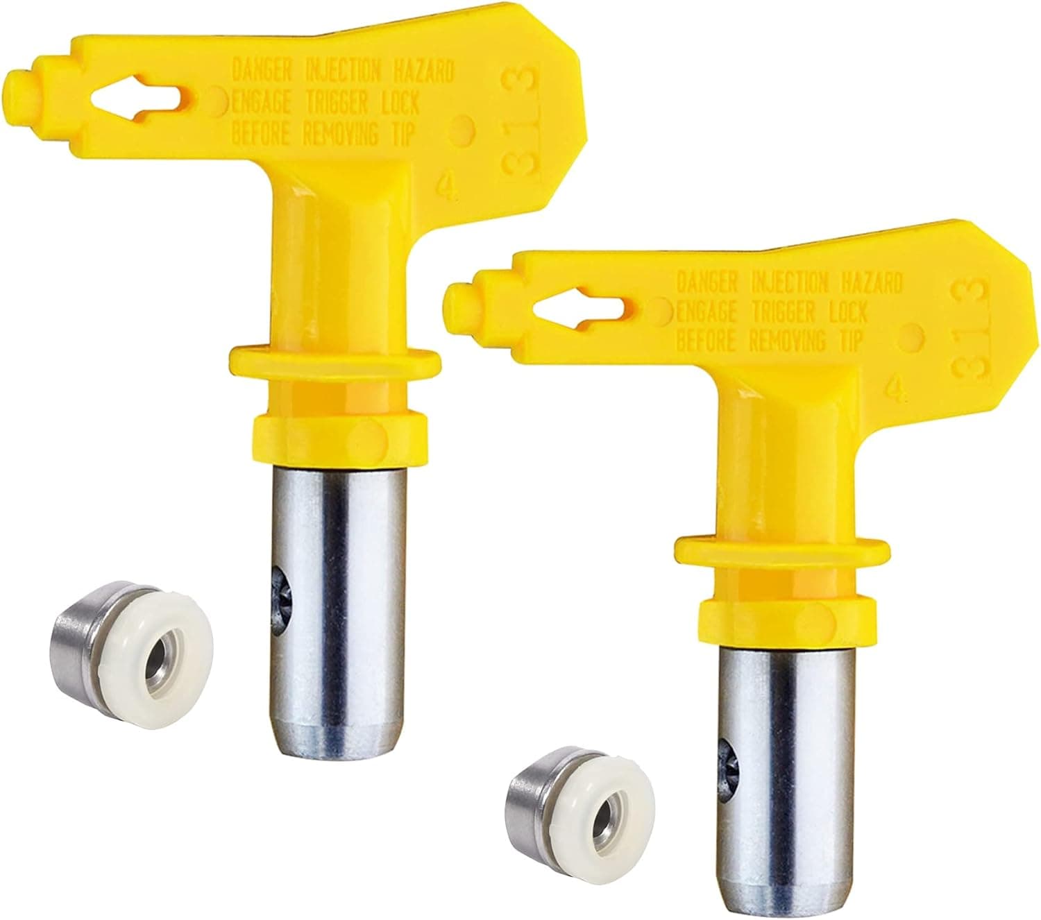 Jewboer 2 Pack Reversible Spray Tip Nozzle for Airless Paint Spray Guns and Airless Sprayer Spraying Machine (211)