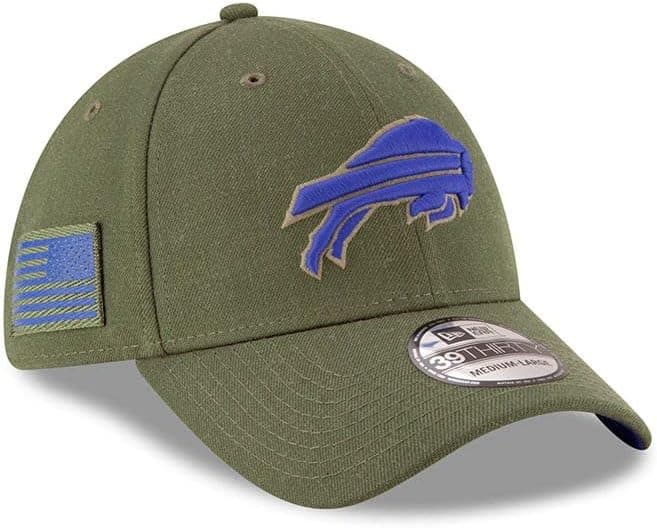 New Era Mens NFL 2018 Salute to Service 39Thirty Flex Fit Hat (Buffalo Bills)