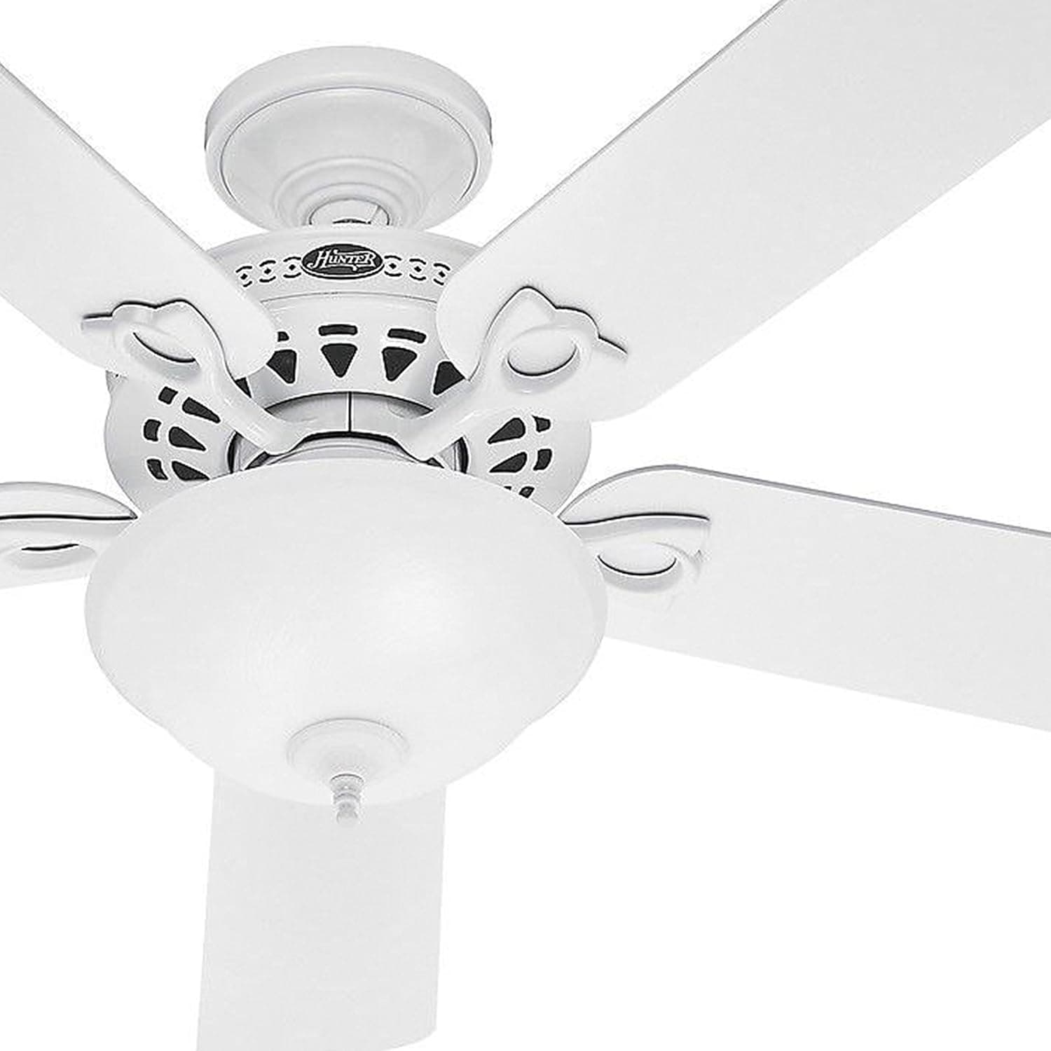 Hunter Fan 52 inch Traditional White Finish Indoor Ceiling Fan with LED Light Kit and Pull Chain (Renewed)