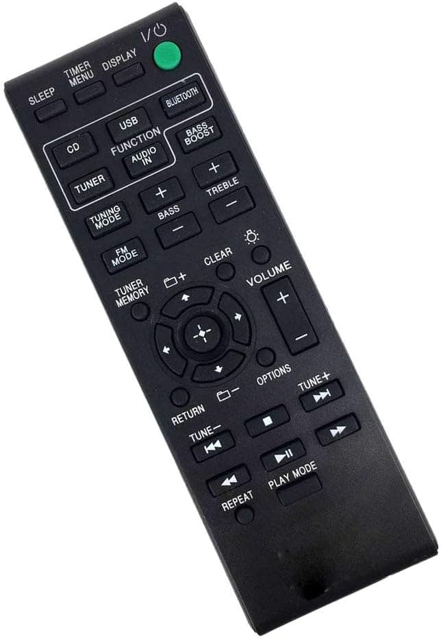 Replaced Remote Control Compatible for Sony CMT-BT80WB 1-492-297-11 CMTBT60 HCD-SBT100B CMTSBT100 CMT-SBT300W HCDSBT300WB Micro Hi Fi Audio System