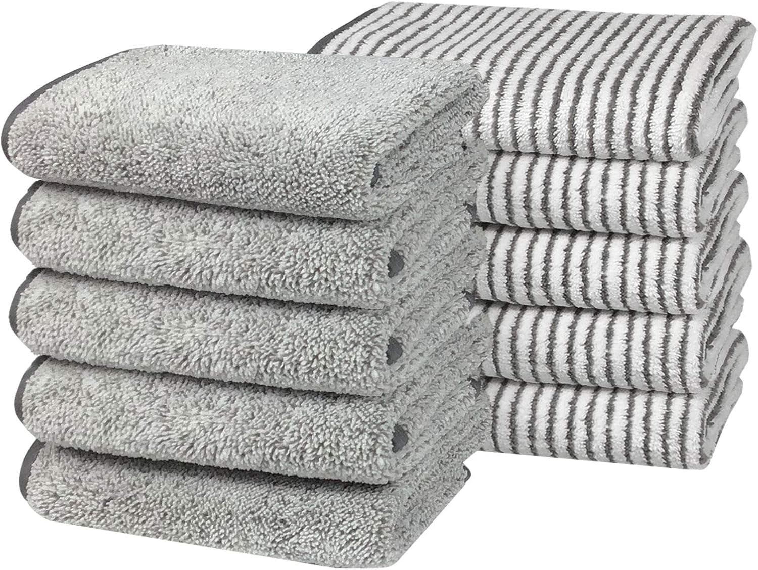 Super Absorbent Face Cloths Washcloths for Bathroom Extra Soft Thick Face Wash Cloths for Washing Face and Body 10 pack