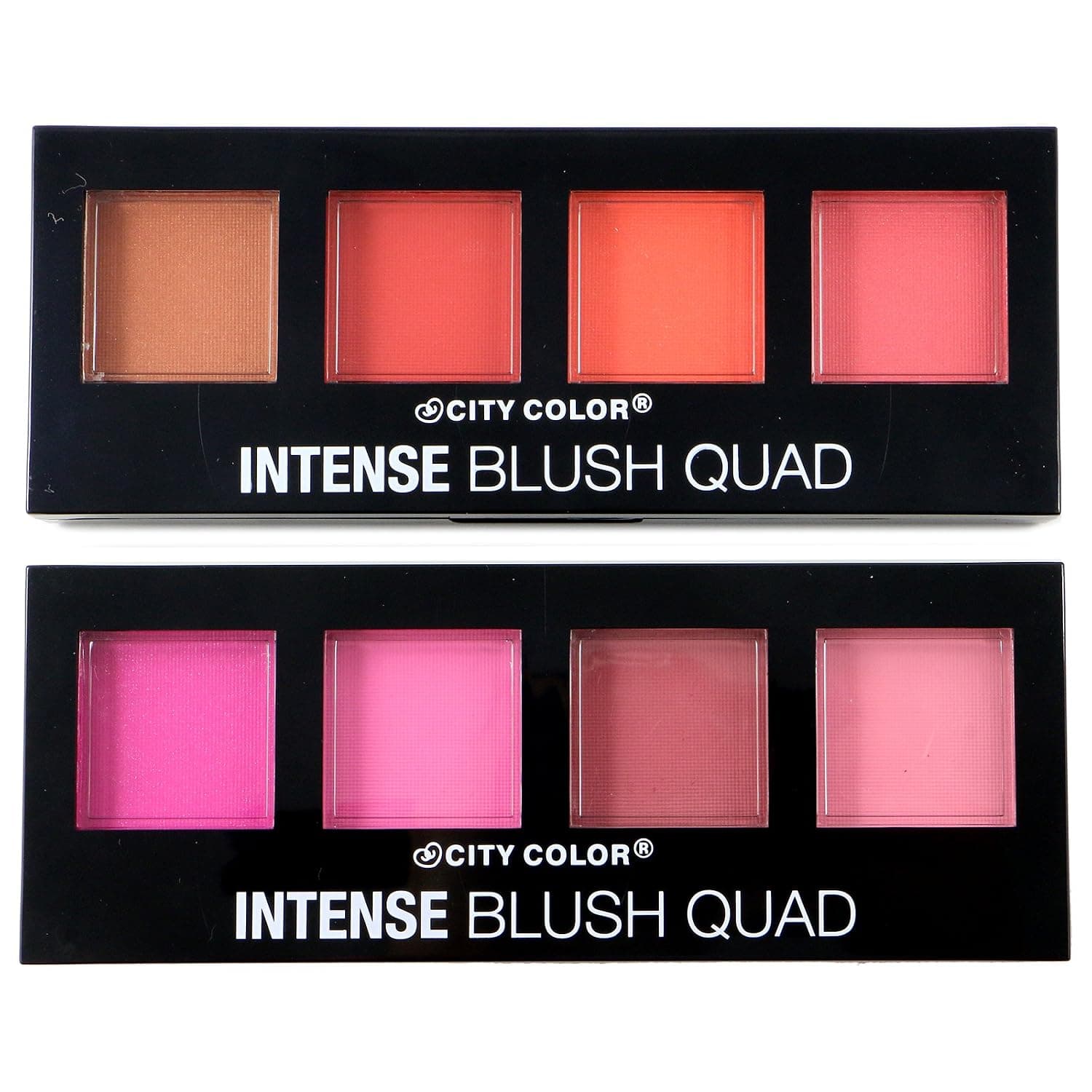 2pc City Color Intense Blush Quad Collection set of 2 palette #C0008A