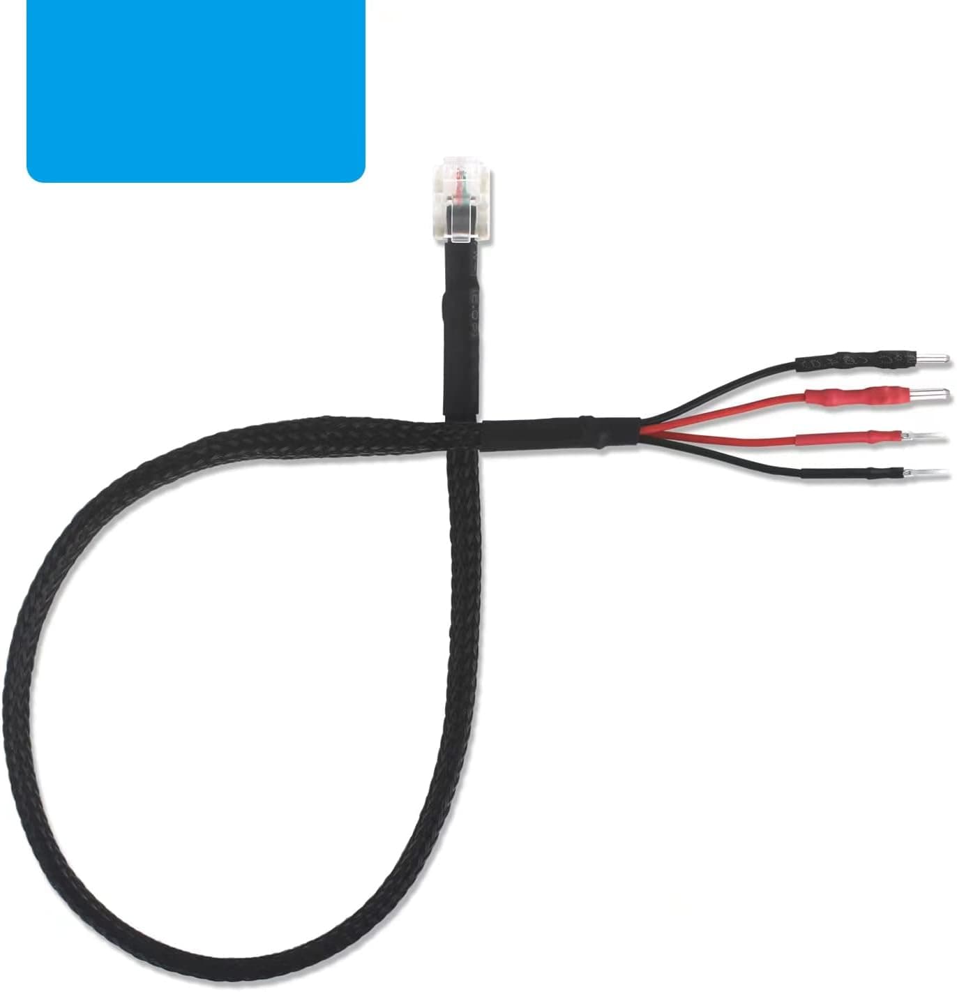 RJ11 Multi Size Plugs Mirror Wire Radar Detector Hardwire Power Cord for Escort Valentine One Uniden Beltronics （Inline Fuse with Braided| 12 Inches| Plug and Play Mirror Lines ）