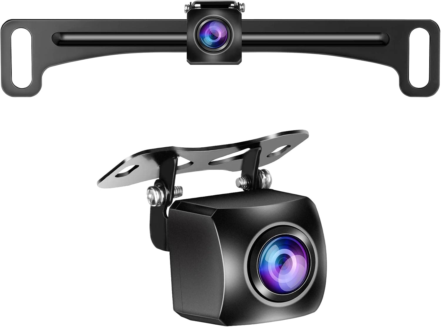 GLK Backup Camera AHD 720P Rear View Reverse Camera, License Plate Backup Camera with Startlight Night Vision Wide Angle IP69 Waterproof CVBS-AHD Metal Housing Front/Rear View Camera for Car
