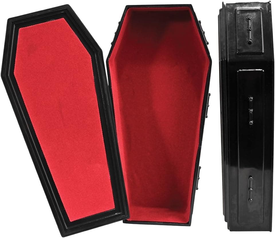 Black Plastic Toy Coffin for Wrestling Action Figures