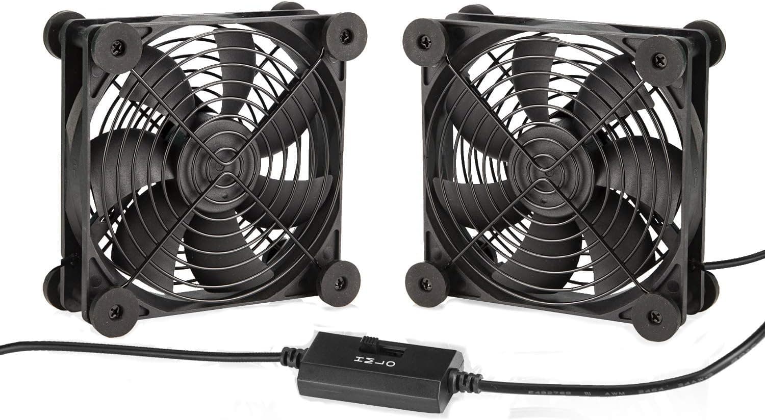 KOTTO Big Airflow Dual 80mm Fans DC 5V Powered Fan with 3 Speed Control, Cabinet Chassis Cooling Fan, Server Workstation Cooling Fan