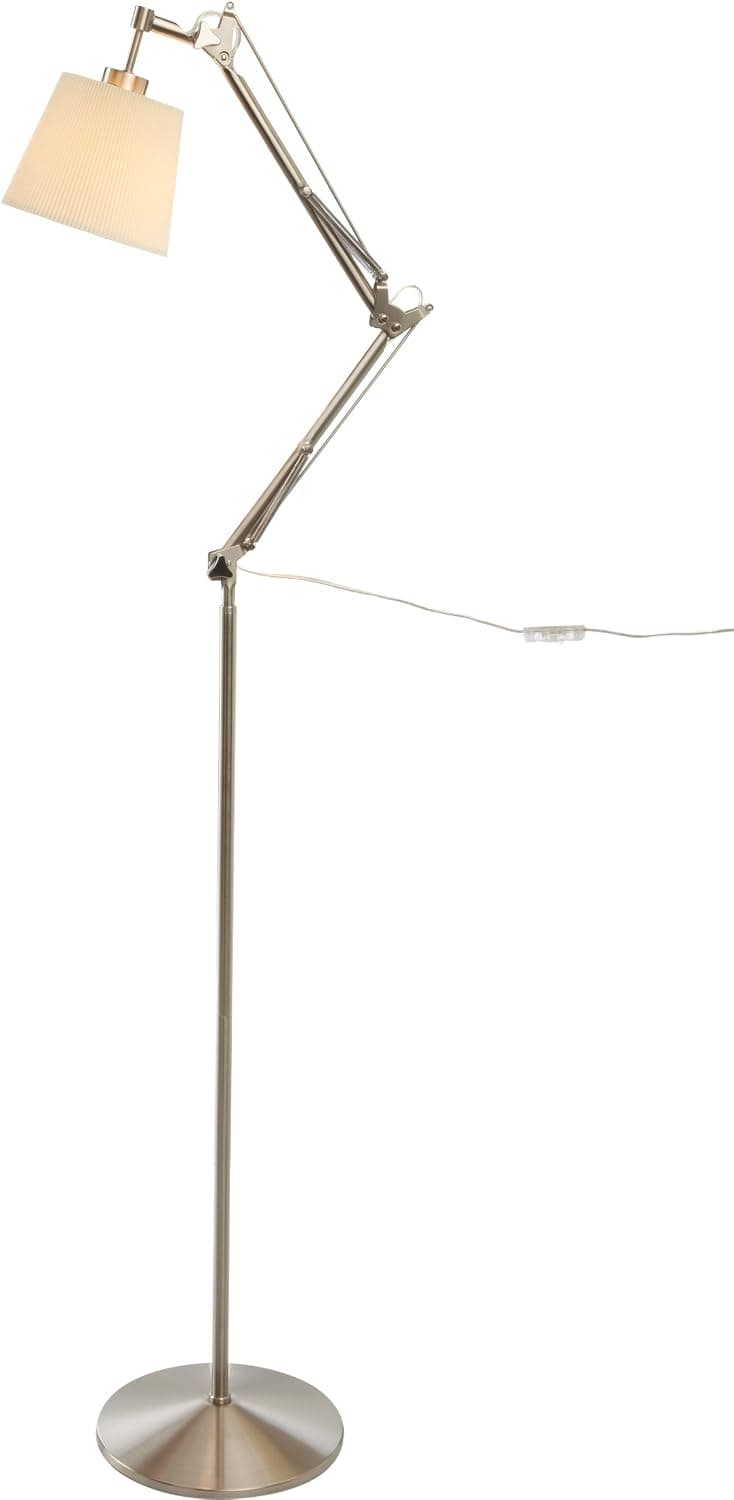 Adesso 3156-22 Architect 52"-71" Floor Lamp, Satin Steel, Smart Outlet Compatible