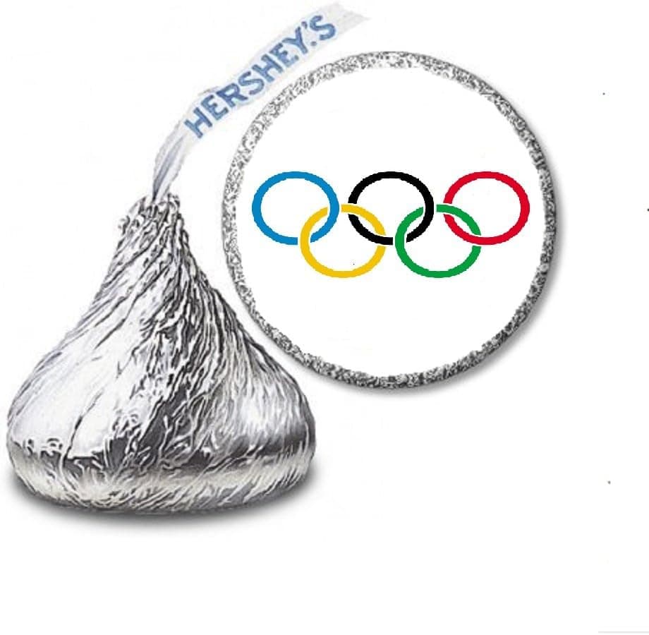 216 Olympics Rings Labels/Stickers for Hershey's Kisses Candies - Party Favors by JS&B Enterprises