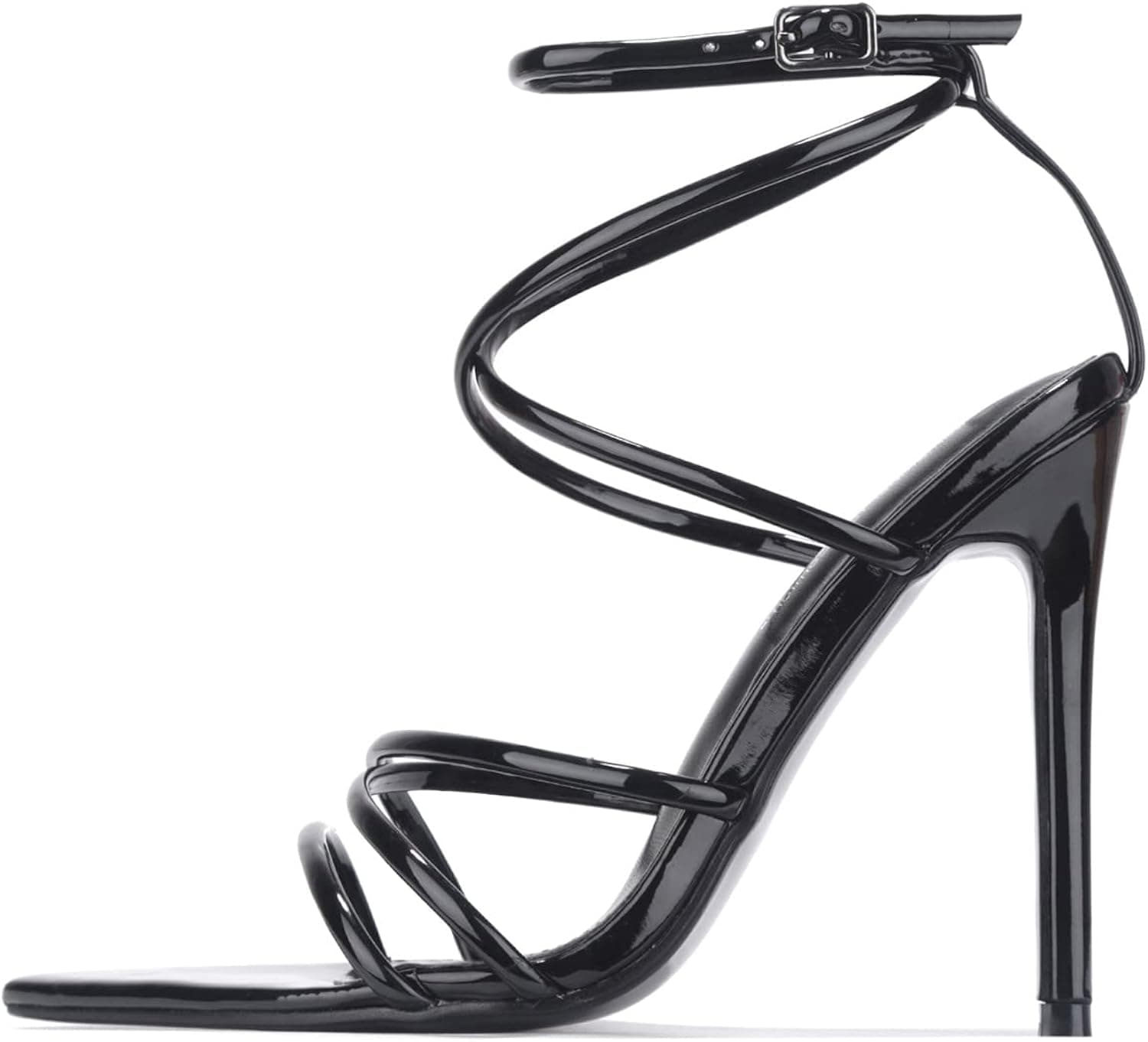 Cape Robbin Women's Strappy Pointy Open Toe Ankle Strap Stiletto Sandal-Ada