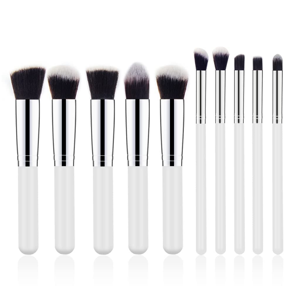 Makeup Brushes Set Professional 10pcs Daxstar Premium Synthetic Bristles Birchwood Handle Contour Concealers Foundation Blending Face Powder Kabuki Face Blush Lip Eye Shadow Cosmetic Brush Kit