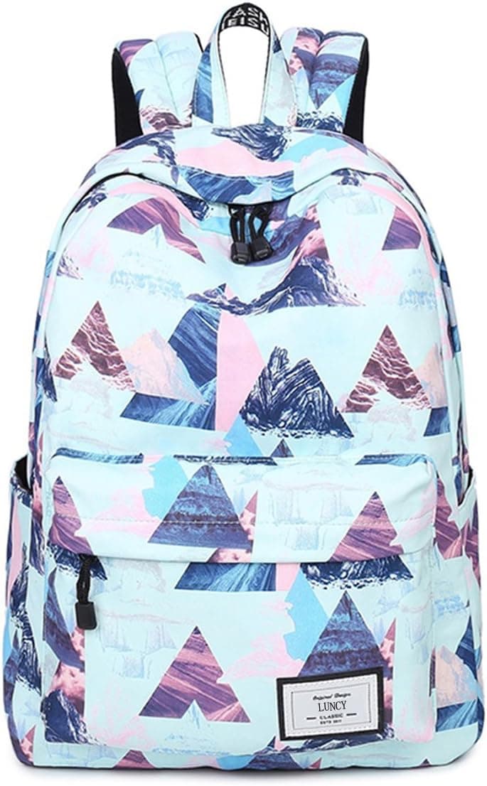 LUNCY Girls Casual Travel Backpack School Bag School Backpack Book Bag Laptop Backpack (Blue)