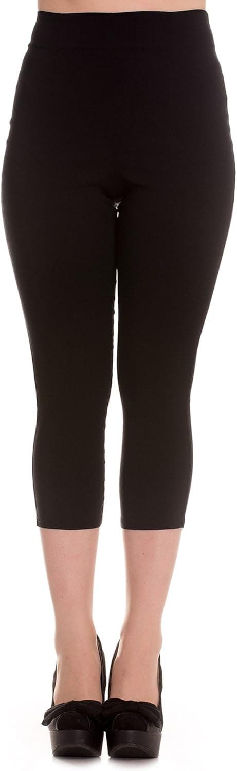 Hell Bunny Tina Capris Black Pants Pedal Pushers Rockabilly Retro Inspired