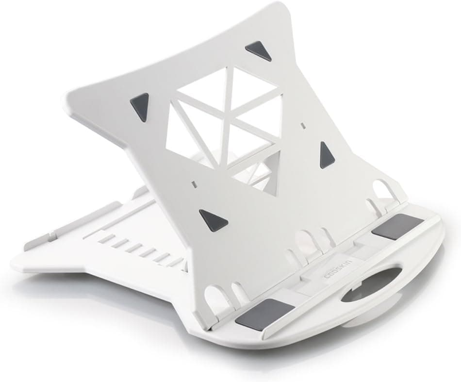 COOSKIN® Ventilated Laptop Stand with Height Adjustable (Up to17cm),Foldable Laptop Riser with Swivel Base, Ultra Portable Desktop Stand for MacBook