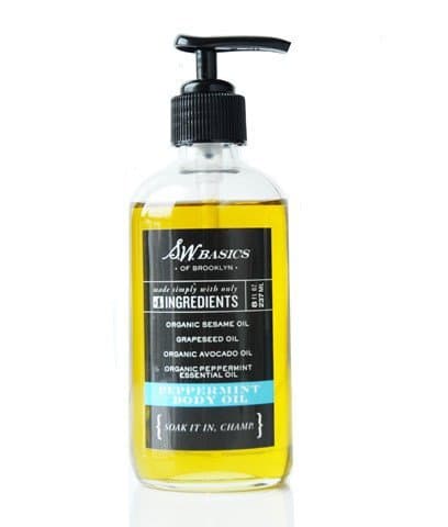 Vegan Vegetarian Skin Care Peppermint Body Oil by SW Basics - All Natural Skincare - Organic Ingredients
