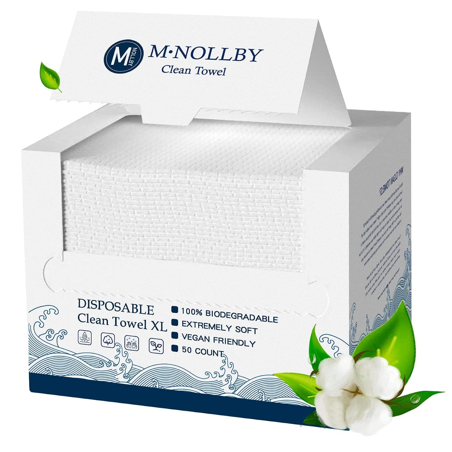 Disposable Face Towel Makeup Remover Wipes for Drying Washing XL Large Biodegradable Clean Facial Towels 11*12 Inches Extra Soft Thick Cleaning Washcloths for Bathroom, Sensitive Skin, Travel 50 Count