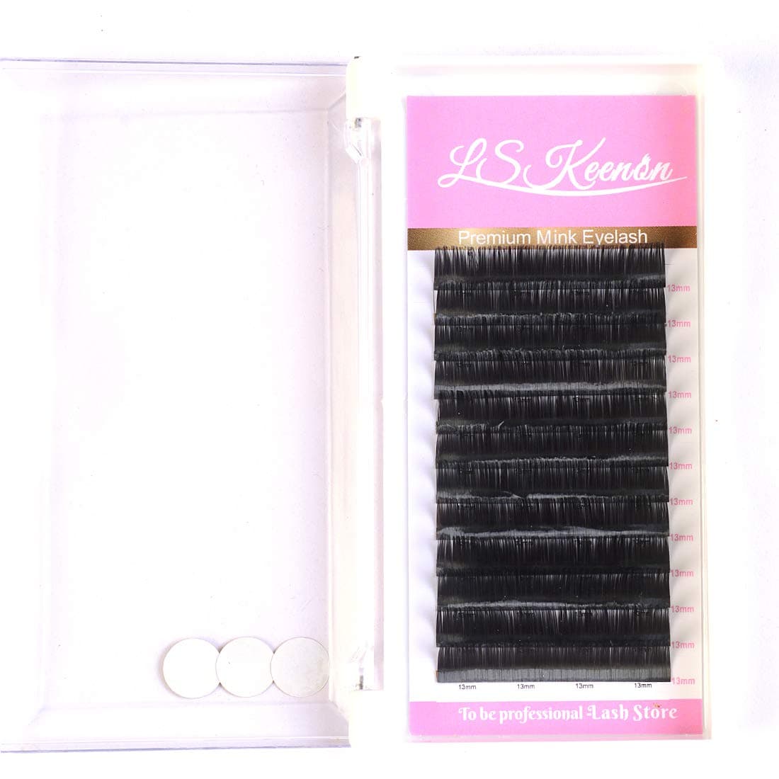 LSKeenon Faux Mink Silk Eyelash Extension 0.03 D Curl 15mm Soft Korean Pbt Material Lashes Individual Semi Permanent Eyelash