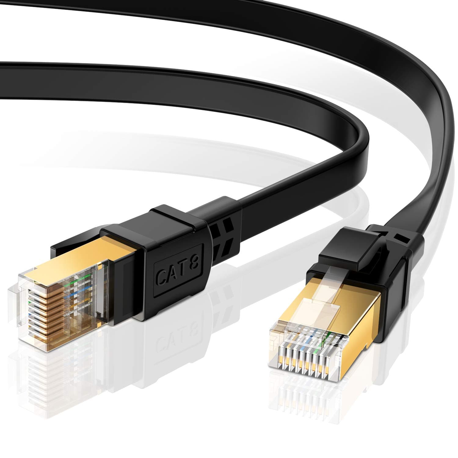 LIAN Ethernet Cable 6ft,cat 8 ethernet Cable,Support Cat7/Cat5/Cat5e/Cat6/Cat6e Standards,High Speed 40Gbps 2000Mhz F/FTP LAN Wires with RJ45 Gold Plated Connector for Modem,Router,PC,Gaming,Xbox