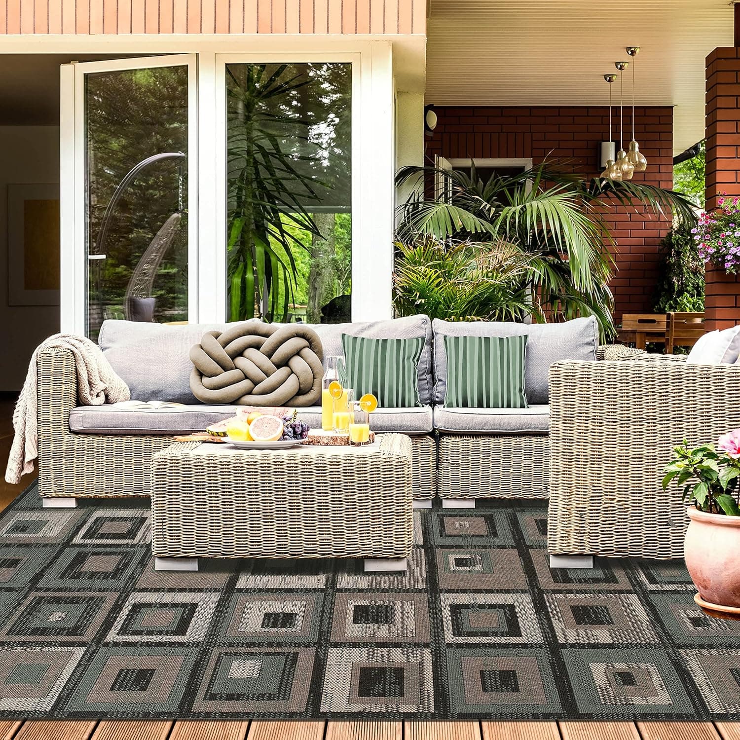 SUPERIOR 4x6RUG Colburn Geometric Indoor/Outdoor Rug, 4' x 6'