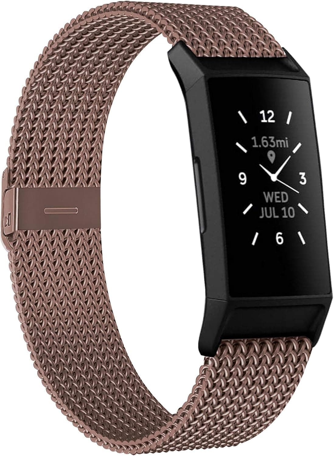 HAPAW Metal Bands Compatible with Fitbit Charge 4 / Charge 3, Stainless Steel Mesh Magnetic Band Replacement Accessories Bracelet Strap Women Men for Charge 4 Fitness Tracker