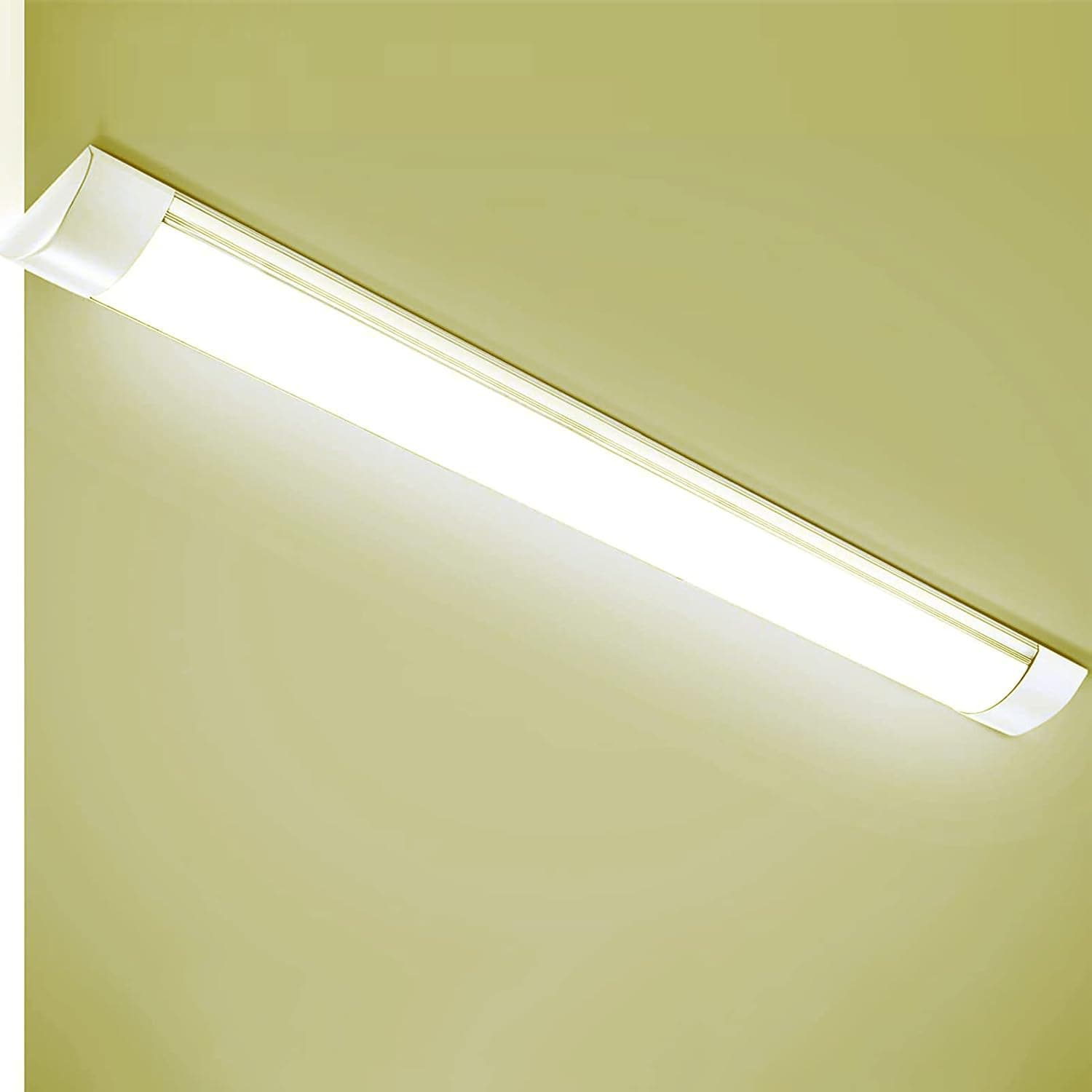 Fyngntny 4 FT LED Wraparound Light, 4 Foot Flush Mount Led Shop Light 3000K Warm White 40W LED Tube Light 48 Inch 4000LM LED Garage Closet Ceiling Light Puff Light for Office Kitchen Basement