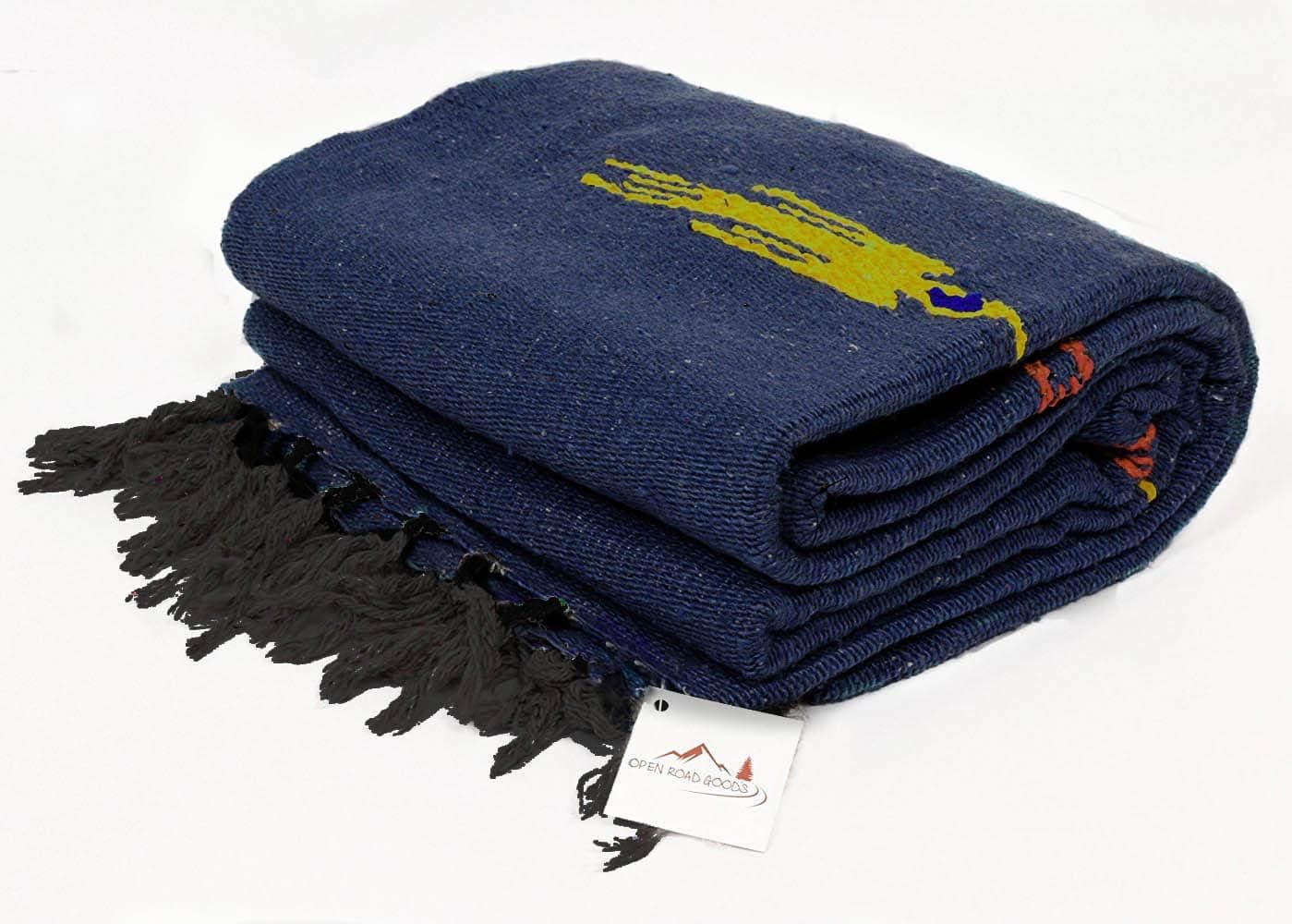 Open Road Goods Slate Blue Thunderbird Heavyweight Yoga Blanket or Throw - Made for Yoga!