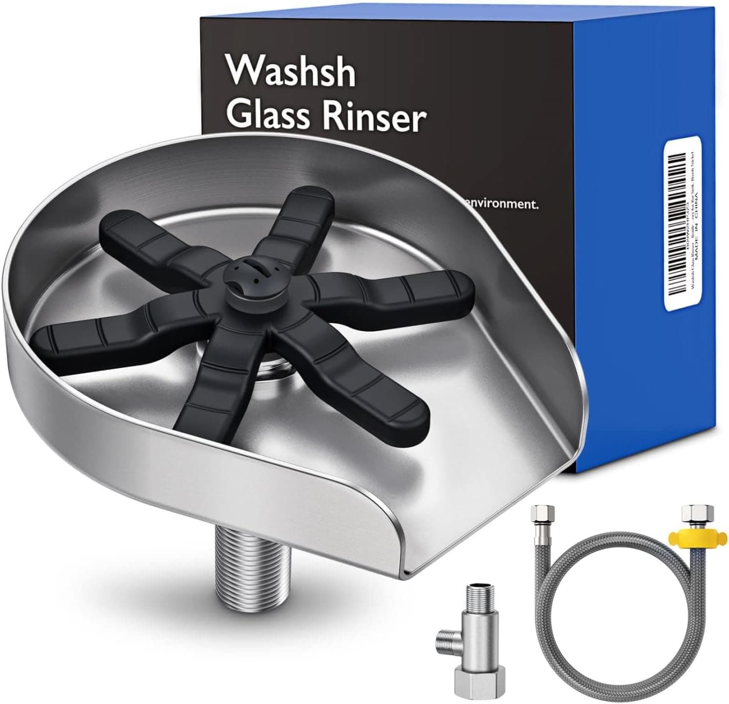 Glass Rinser for Kitchen Sink, Cup Washer for Sink, Cup Rinser for Sink, 304 Stainless Steel Cup Cleaner for Sink, Glass Washer for Kitchen Sink, Glass Cleaner for Sink - Brush Nickel by Washsh…