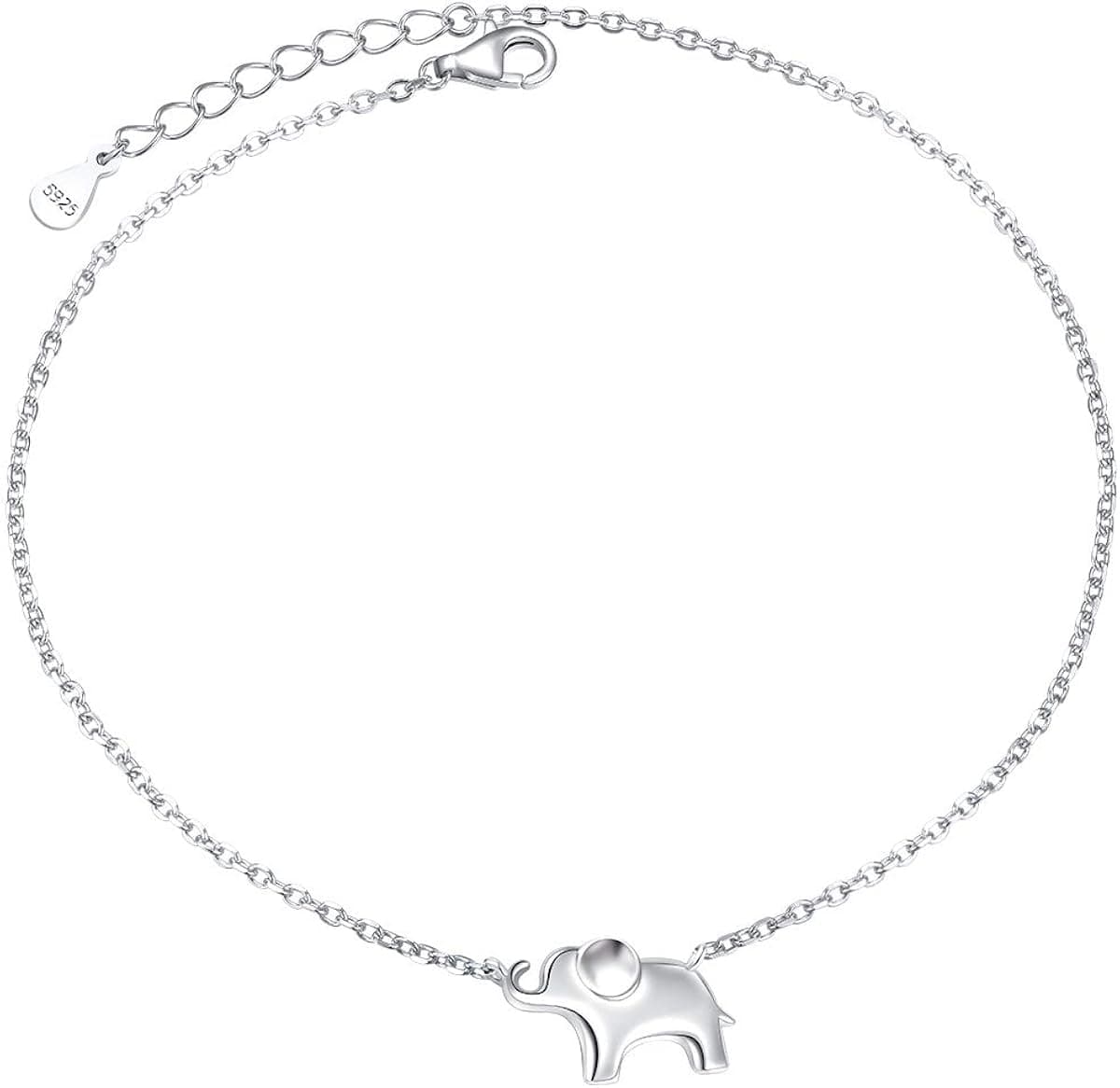 S925 Sterling Silver Lovely Elephant Pendant Necklace Earring Bracelet Anklet for Women