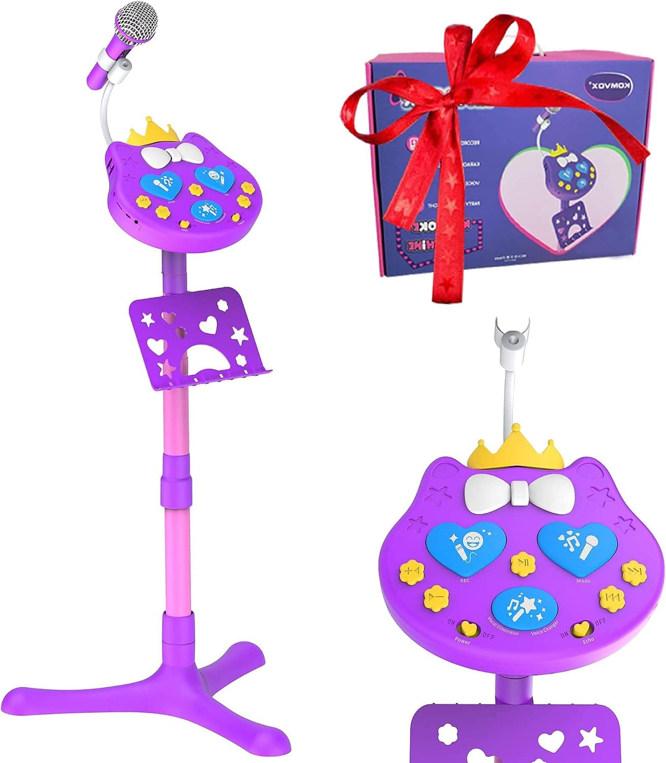 Toddler Girl Toys Karaoke Machine Microphone for Kids, 4, 5, 6, 7, 8, 9 Year Old Girls Birthday Gift, Microphone for Toddler with Voice Changer