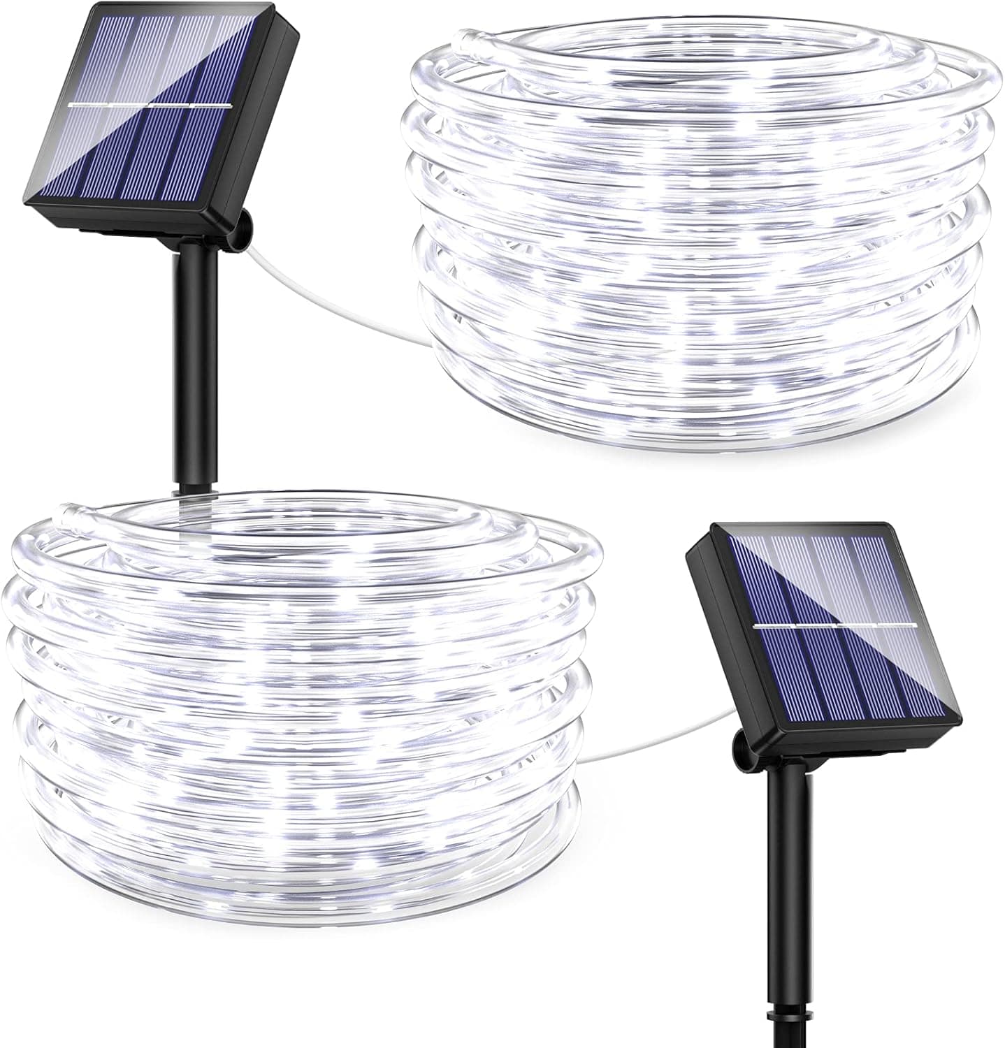 Solar Rope Lights Outdoor Led- 40FT 100 LED Tube Light 8 Modes Solar Powered String Rope Lights Waterproof for Garden Patio Fence Balcony Yard Tree Decoration Lighting