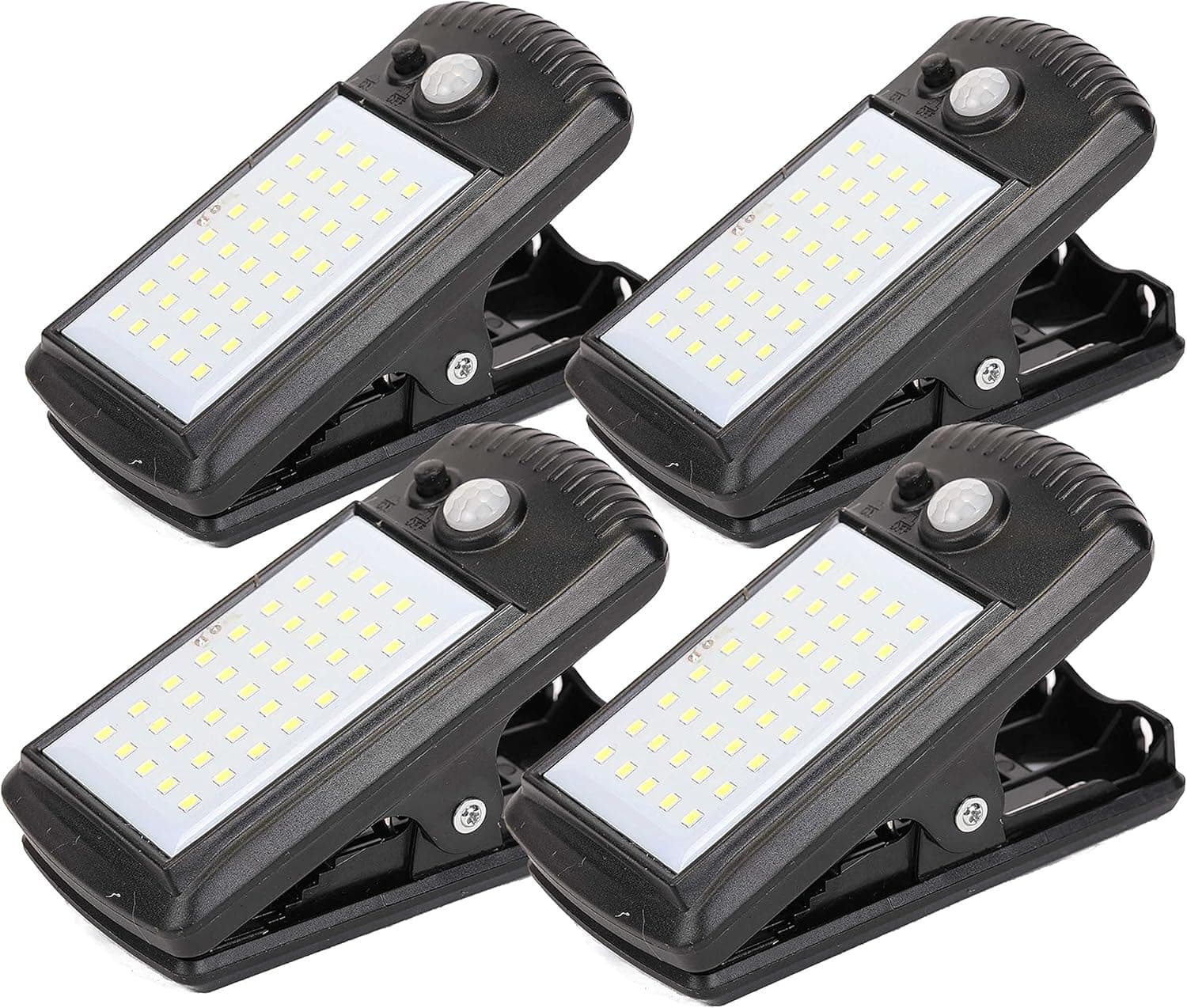 4 Pack Solar Motion Sensor Security Umbrella Light,Clip on Lights Outdoor with 40 LED,2 Modes Wireless Waterproof for Patio Wall Garage Hiking Camp Tent Portable Emergency Lighting
