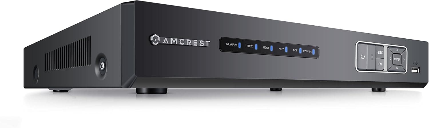 Amcrest NV2104E 1080p POE NVR (4CH 1080p/3MP/4MP/5MP/6MP) Network Video Recorder - Supports up to 4 x 1080p (2.1MP) POE IP Cameras @ 30fps Realtime, Supports up to 6TB HDD (Not Included) and More