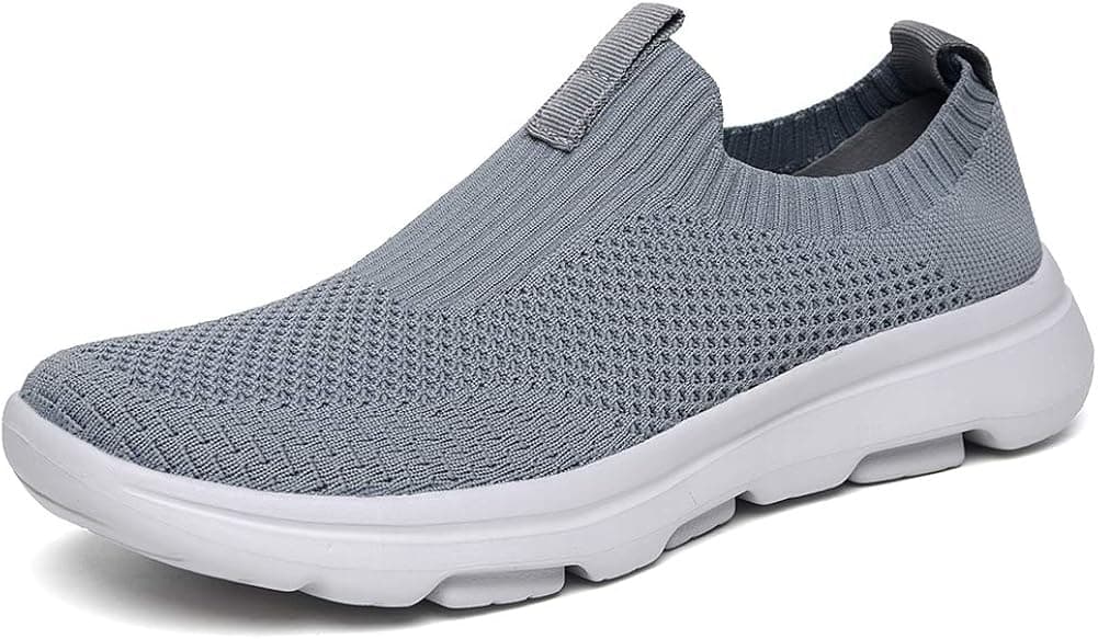 poemlady Men's Casual Slip on Walking Loafer Shoes -Mesh Tennis Work Sneakers