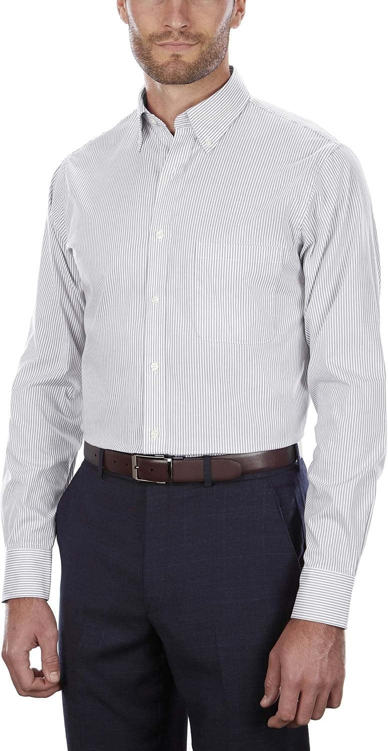 Van Heusen Men's Dress Shirt Regular Fit Pinpoint Stripe
