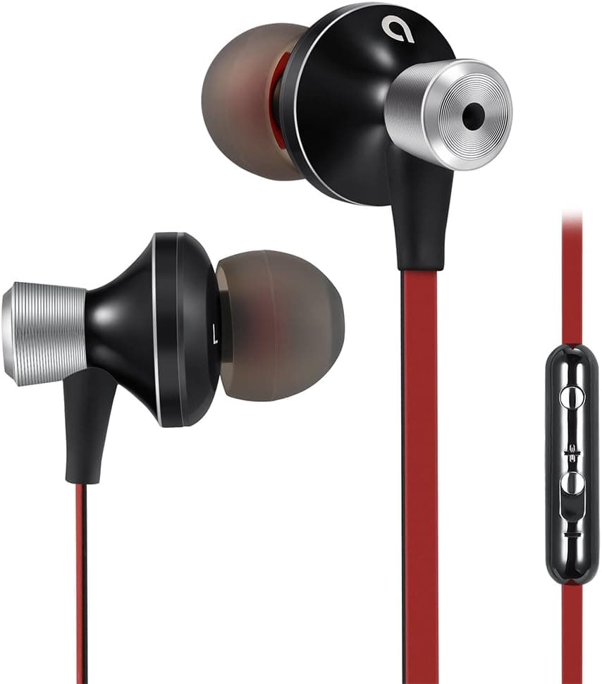 AudioMX In-Ear Headphones Earphones with Microphone (Black)