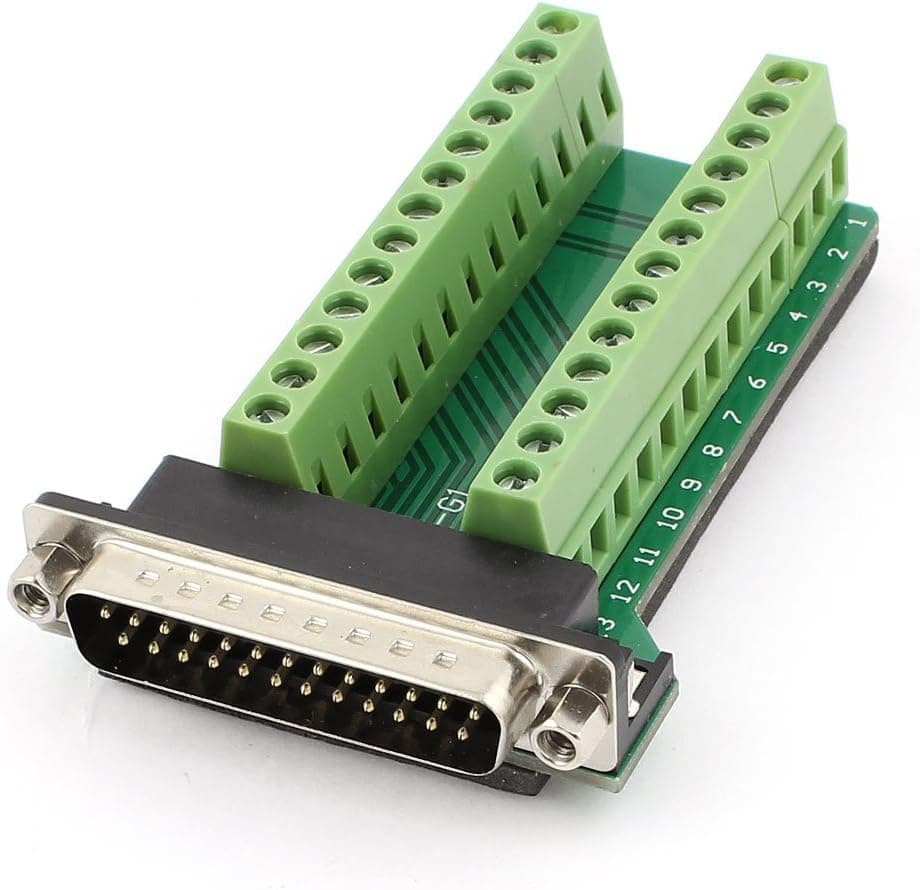 DB25 D-SUB Male Adapter RS232 to Terminal Signal Module Breakout Board