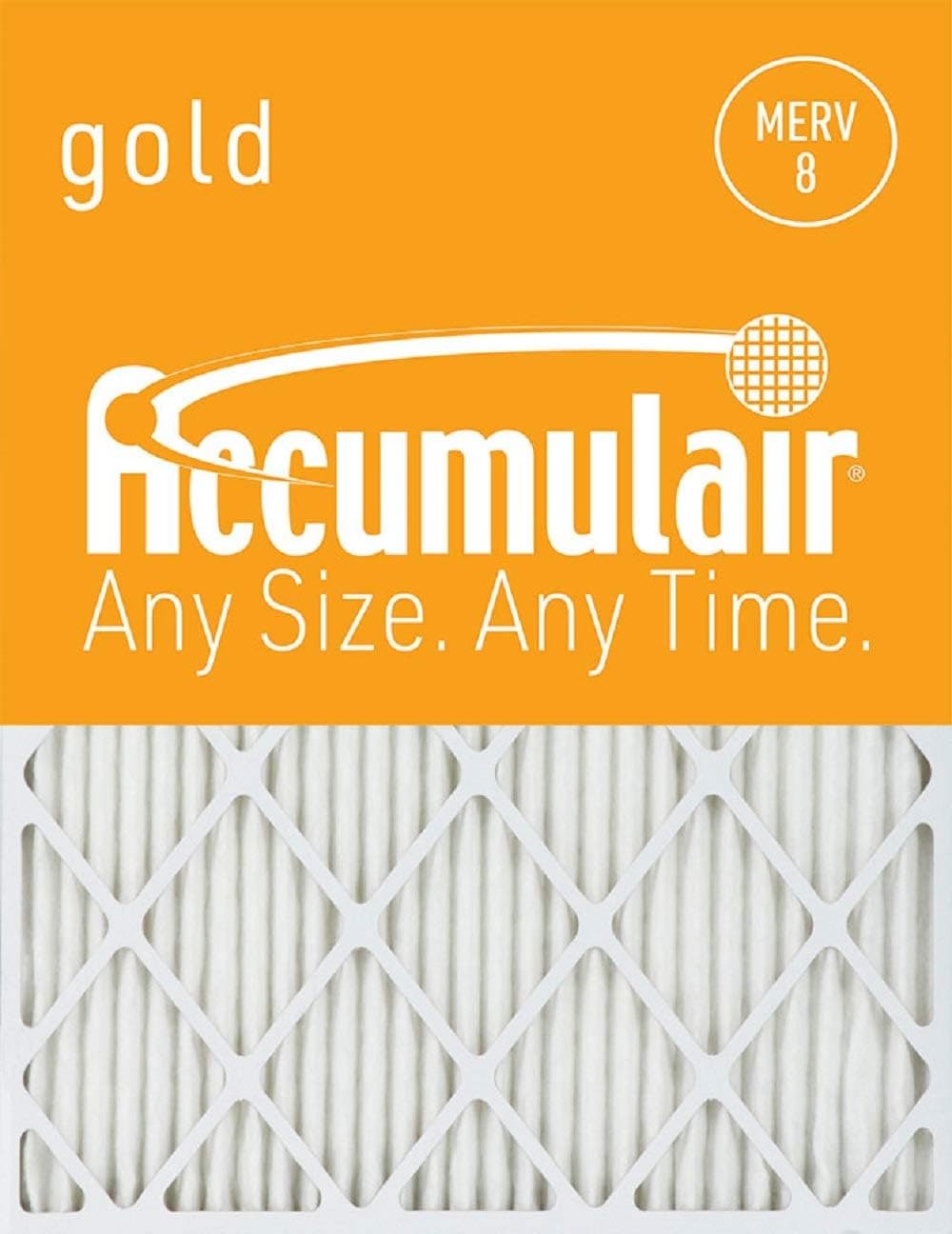 Accumulair FB16X22.25A_2 Actual Size Gold 1'' Filter MERV 8, 16'' L x 22.25'' W, 2 Piece