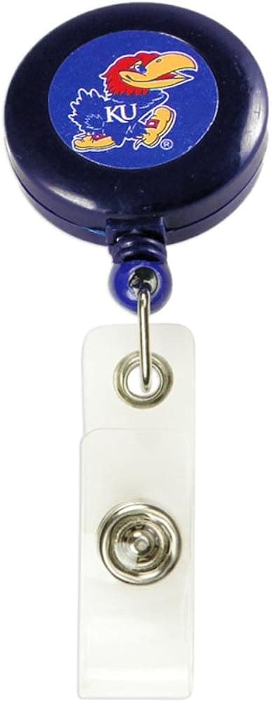 Kansas Jayhawks Retractable Badge Reel Id Ticket Clip