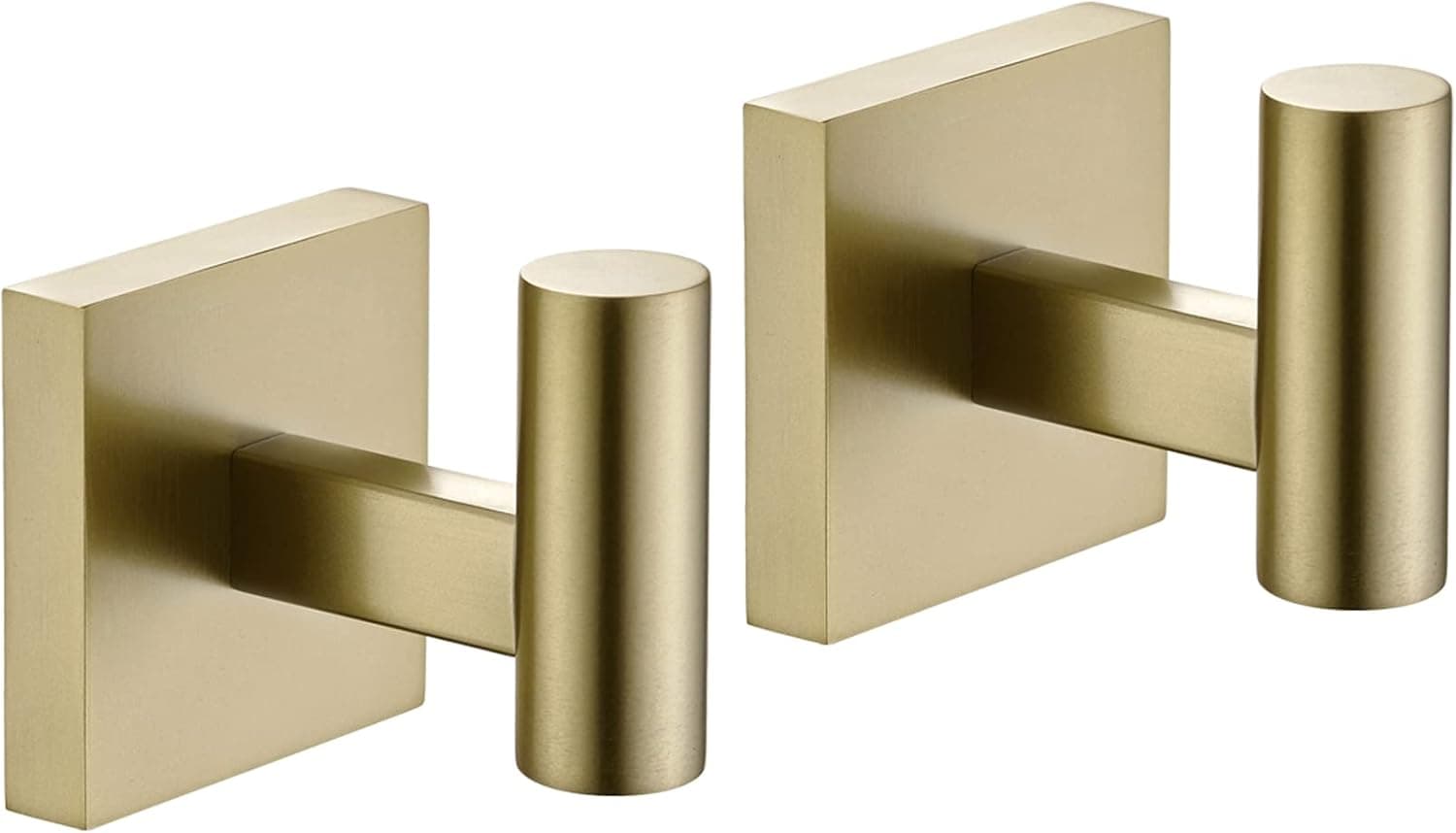 KOKOSIRI Robe Hooks Bathroom Towel Coat Hook for Bath Kitchen Wall 2 Pack Brushed Gold Stainless Steel B1013BG-P2