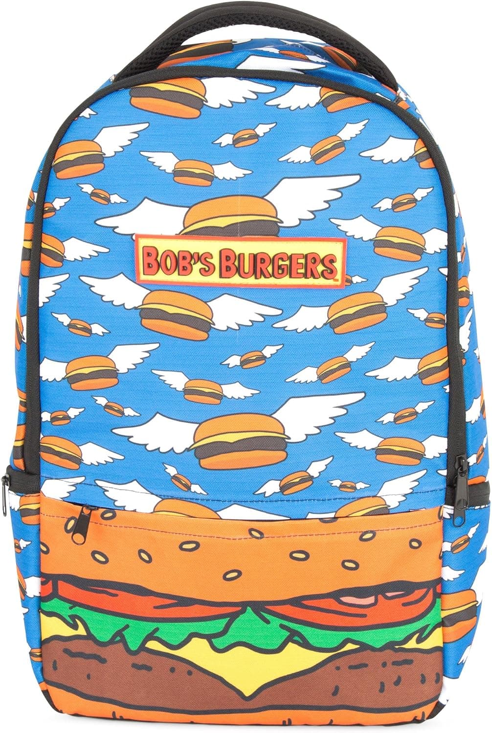 Concept One Bob's Burgers 16 Inch Sleeve Laptop Backpack, Flying Hamburger Padded Computer Bag for Commute or Travel, Multi