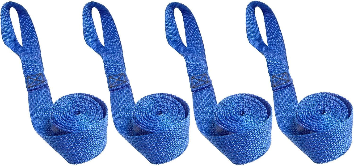 Northwest Tarp & Canvas Sail Ties, 55", Box Stitched 1" Polypropylene Webbing - Pick Your Color! - 4Pc. Set
