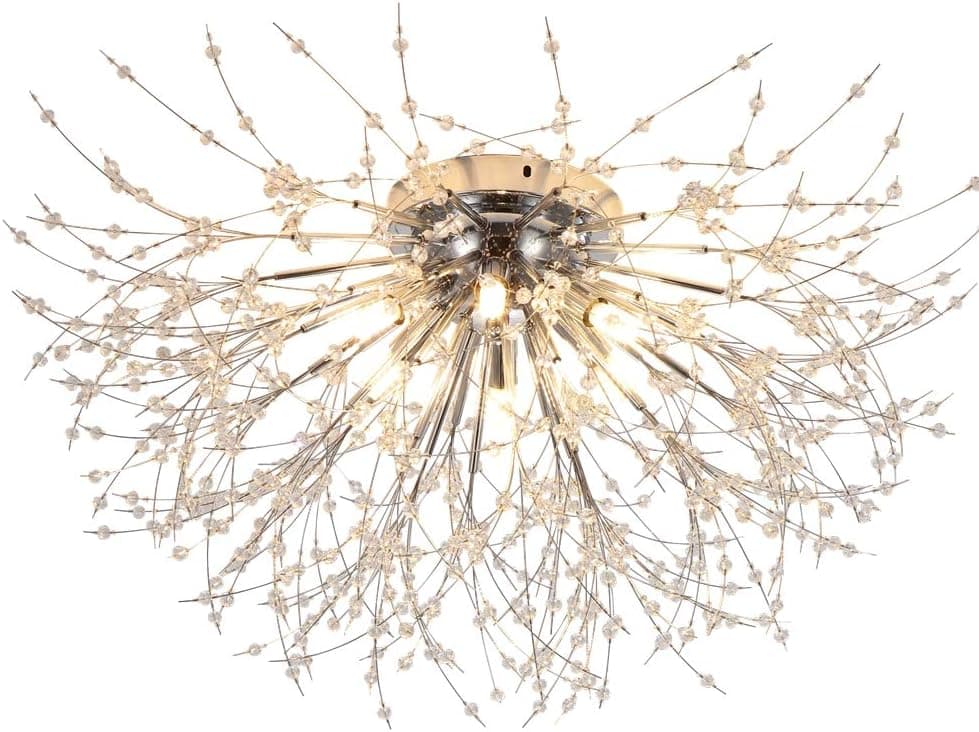 LukLoy Dandelion Ceiling Lamp, Super Pretty and Inspiring Light (Silver, 60cm)