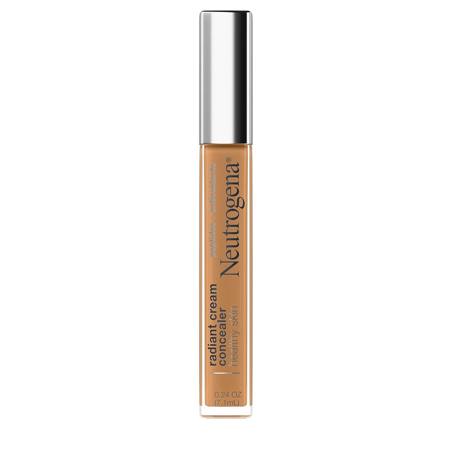Neutrogena Healthy Skin Radiant Brightening Cream with Peptides & Vitamin E Antioxidant, Lightweight Perfecting Concealer Cream, Non-Comedogenic, Golden Medium/Deep 01 with warm undertones, 0.24 oz