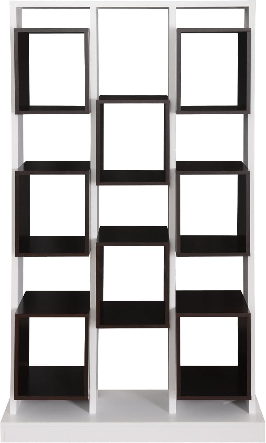 ioHOMES Baux Multi-Tiered Display Case, White/Walnut